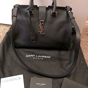 SAINT LAURENT Monogram Cabas small shoulder bag tote satchel